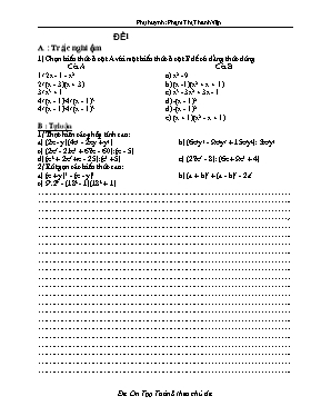 Đề Ôn Tập Toán 8 theo chủ đề